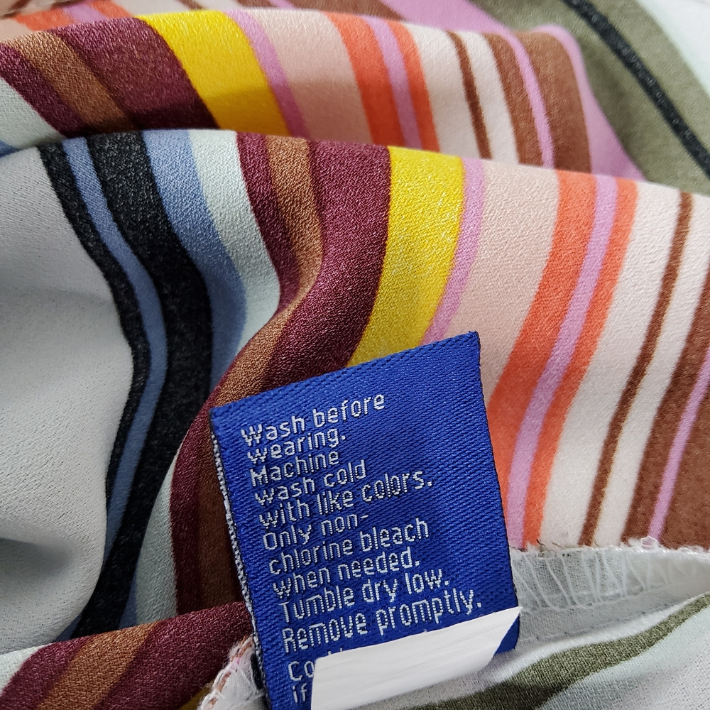 Apt. 9 Multi-Color Diagonal Stripe V-Neck Top. - Picture 7 of 7